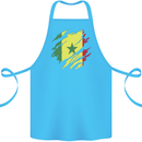 Torn Senegal Flag Senegalese Day Football Cotton Apron 100% Organic Turquoise