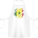 Torn Senegal Flag Senegalese Day Football Cotton Apron 100% Organic White