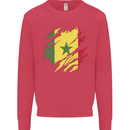 Torn Senegal Flag Senegalese Day Football Kids Sweatshirt Jumper Heliconia