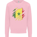 Torn Senegal Flag Senegalese Day Football Kids Sweatshirt Jumper Light Pink