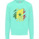 Torn Senegal Flag Senegalese Day Football Kids Sweatshirt Jumper Peppermint