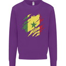 Torn Senegal Flag Senegalese Day Football Kids Sweatshirt Jumper Purple