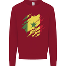 Torn Senegal Flag Senegalese Day Football Kids Sweatshirt Jumper Red