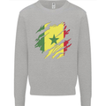 Torn Senegal Flag Senegalese Day Football Kids Sweatshirt Jumper Sports Grey