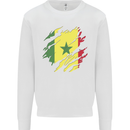 Torn Senegal Flag Senegalese Day Football Kids Sweatshirt Jumper White