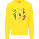 Torn Senegal Flag Senegalese Day Football Kids Sweatshirt Jumper Yellow