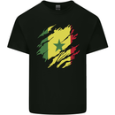 Torn Senegal Flag Senegalese Day Football Kids T-Shirt Childrens Black