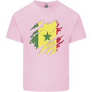 Torn Senegal Flag Senegalese Day Football Kids T-Shirt Childrens Light Pink