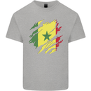 Torn Senegal Flag Senegalese Day Football Kids T-Shirt Childrens Sports Grey