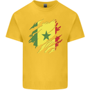 Torn Senegal Flag Senegalese Day Football Kids T-Shirt Childrens Yellow