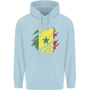 Torn Senegal Flag Senegalese Day Football Mens 80% Cotton Hoodie Light Blue