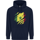 Torn Senegal Flag Senegalese Day Football Mens 80% Cotton Hoodie Navy Blue