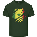 Torn Senegal Flag Senegalese Day Football Mens Cotton T-Shirt Tee Top Forest Green