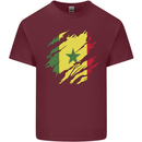 Torn Senegal Flag Senegalese Day Football Mens Cotton T-Shirt Tee Top Maroon