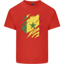 Torn Senegal Flag Senegalese Day Football Mens Cotton T-Shirt Tee Top Red