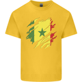 Torn Senegal Flag Senegalese Day Football Mens Cotton T-Shirt Tee Top Yellow
