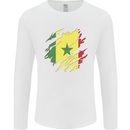 Torn Senegal Flag Senegalese Day Football Mens Long Sleeve T-Shirt White