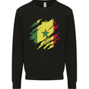 Torn Senegal Flag Senegalese Day Football Mens Sweatshirt Jumper Black