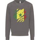 Torn Senegal Flag Senegalese Day Football Mens Sweatshirt Jumper Charcoal