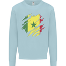 Torn Senegal Flag Senegalese Day Football Mens Sweatshirt Jumper Light Blue
