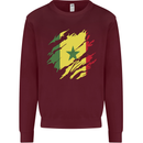 Torn Senegal Flag Senegalese Day Football Mens Sweatshirt Jumper Maroon