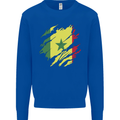 Torn Senegal Flag Senegalese Day Football Mens Sweatshirt Jumper Royal Blue