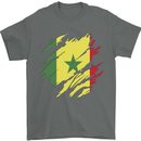 Torn Senegal Flag Senegalese Day Football Mens T-Shirt 100% Cotton Charcoal