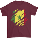 Torn Senegal Flag Senegalese Day Football Mens T-Shirt 100% Cotton Maroon