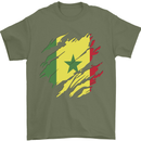 Torn Senegal Flag Senegalese Day Football Mens T-Shirt 100% Cotton Military Green