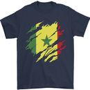 Torn Senegal Flag Senegalese Day Football Mens T-Shirt 100% Cotton Navy Blue