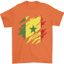 Torn Senegal Flag Senegalese Day Football Mens T-Shirt 100% Cotton Orange