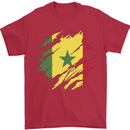 Torn Senegal Flag Senegalese Day Football Mens T-Shirt 100% Cotton Red