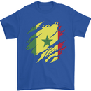 Torn Senegal Flag Senegalese Day Football Mens T-Shirt 100% Cotton Royal Blue