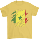 Torn Senegal Flag Senegalese Day Football Mens T-Shirt 100% Cotton Yellow