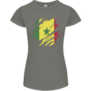 Torn Senegal Flag Senegalese Day Football Womens Petite Cut T-Shirt Charcoal