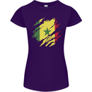 Torn Senegal Flag Senegalese Day Football Womens Petite Cut T-Shirt Purple
