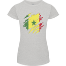 Torn Senegal Flag Senegalese Day Football Womens Petite Cut T-Shirt Sports Grey