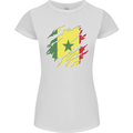 Torn Senegal Flag Senegalese Day Football Womens Petite Cut T-Shirt White