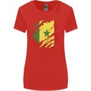 Torn Senegal Flag Senegalese Day Football Womens Wider Cut T-Shirt Red