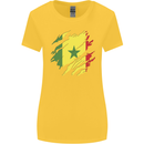 Torn Senegal Flag Senegalese Day Football Womens Wider Cut T-Shirt Yellow