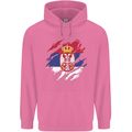 Torn Serbia Flag Serbia Day Football Childrens Kids Hoodie Azalea