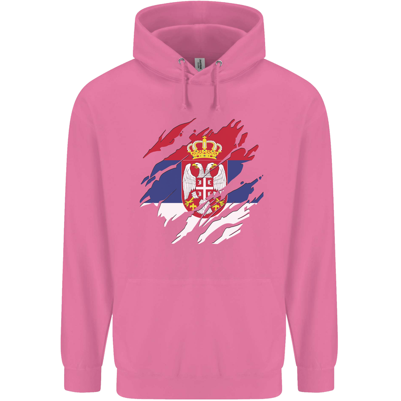 Torn Serbia Flag Serbia Day Football Childrens Kids Hoodie Azalea