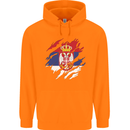 Torn Serbia Flag Serbia Day Football Childrens Kids Hoodie Orange