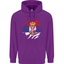 Torn Serbia Flag Serbia Day Football Childrens Kids Hoodie Purple