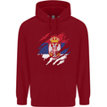 Torn Serbia Flag Serbia Day Football Childrens Kids Hoodie Red