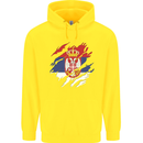 Torn Serbia Flag Serbia Day Football Childrens Kids Hoodie Yellow