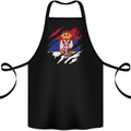 Torn Serbia Flag Serbia Day Football Cotton Apron 100% Organic Black