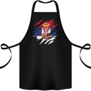 Torn Serbia Flag Serbia Day Football Cotton Apron 100% Organic Black