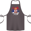Torn Serbia Flag Serbia Day Football Cotton Apron 100% Organic Dark Grey