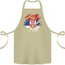 Torn Serbia Flag Serbia Day Football Cotton Apron 100% Organic Khaki
